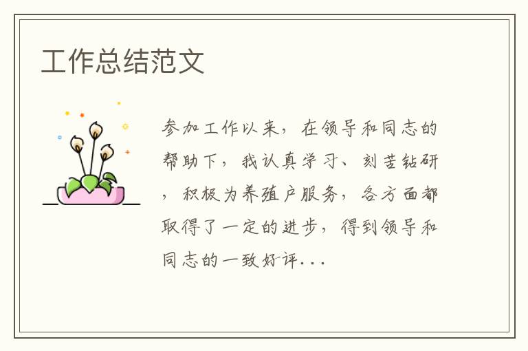 工作总结范文