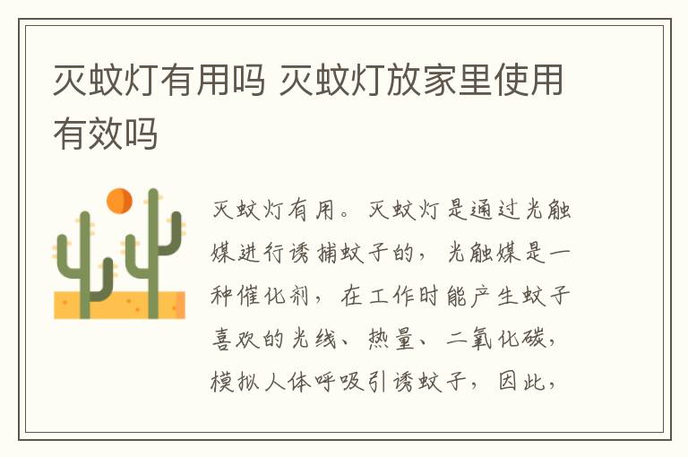 灭蚊灯有用吗 灭蚊灯放家里使用有效吗-九图集