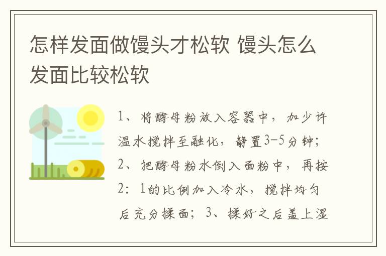 怎样发面做馒头才松软 馒头怎么发面比较松软-九图集