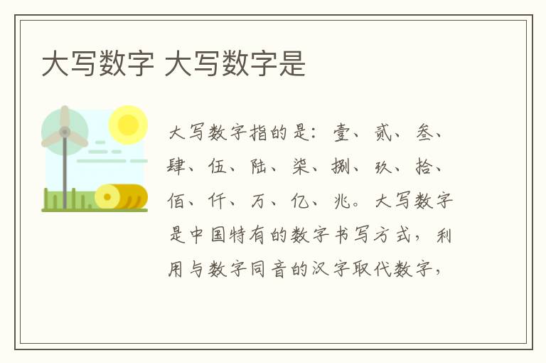 大写数字 大写数字是