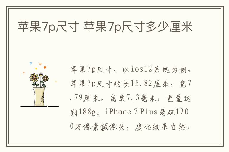 苹果7p尺寸 苹果7p尺寸多少厘米-九图集