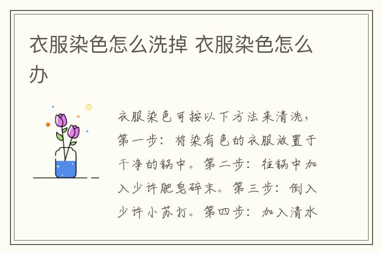 衣服染色怎么洗掉 衣服染色怎么办
