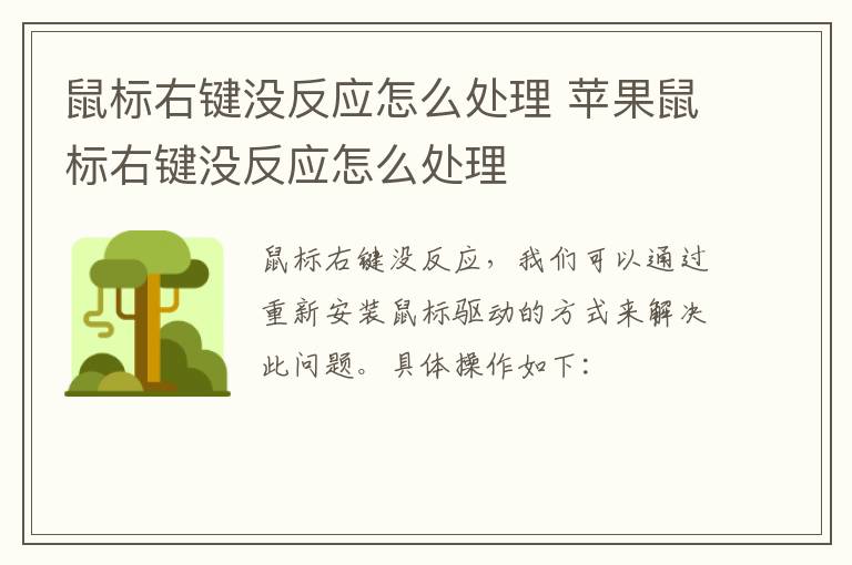 鼠标右键没反应怎么处理 苹果鼠标右键没反应怎么处理-九图集