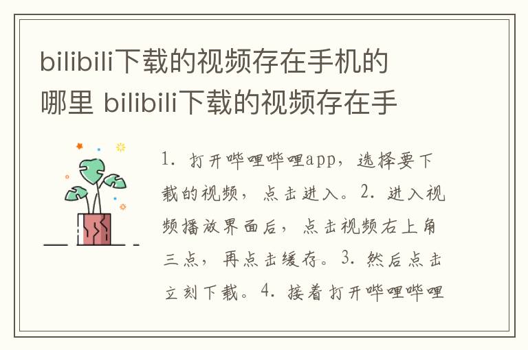 bilibili下载的视频存在手机的哪里 bilibili下载的视频存在手机的哪里vivo-九图集
