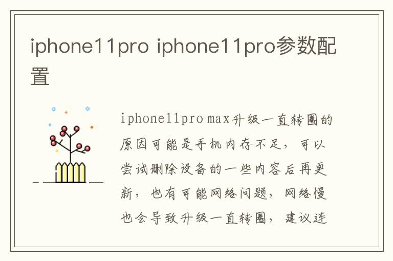 iphone11pro iphone11pro参数配置-九图集