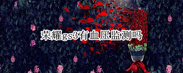 荣耀gs3有血压监测吗-九图集