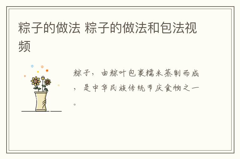 粽子的做法 粽子的做法和包法视频