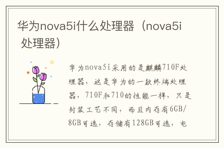 华为nova5i什么处理器(nova5i 处理器)-九图集