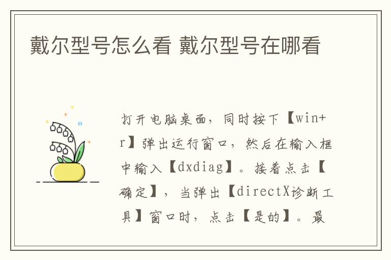 戴尔型号怎么看 戴尔型号在哪看-九图集