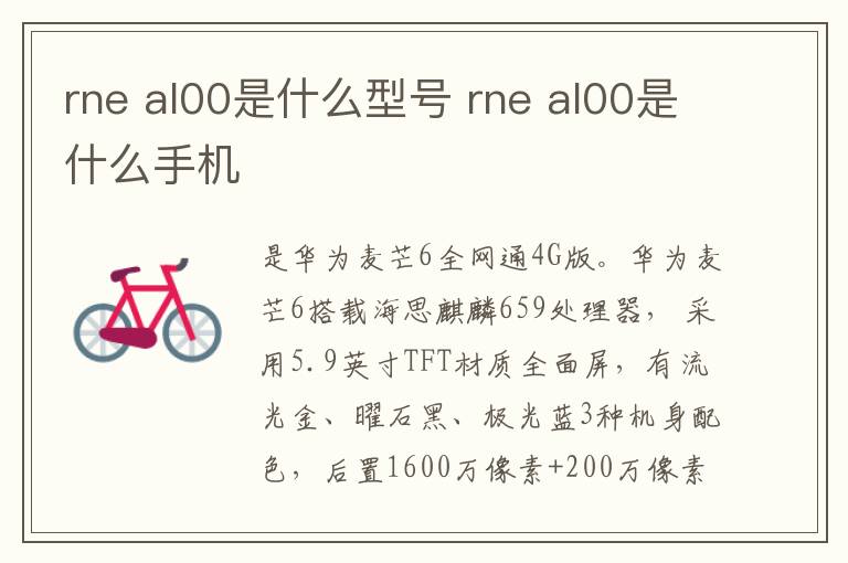 rne al00是什么型号 rne al00是什么手机