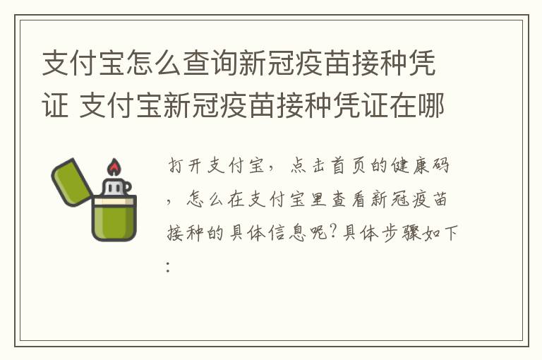 支付宝怎么查询新冠疫苗接种凭证 支付宝新冠疫苗接种凭证在哪里查询-九图集