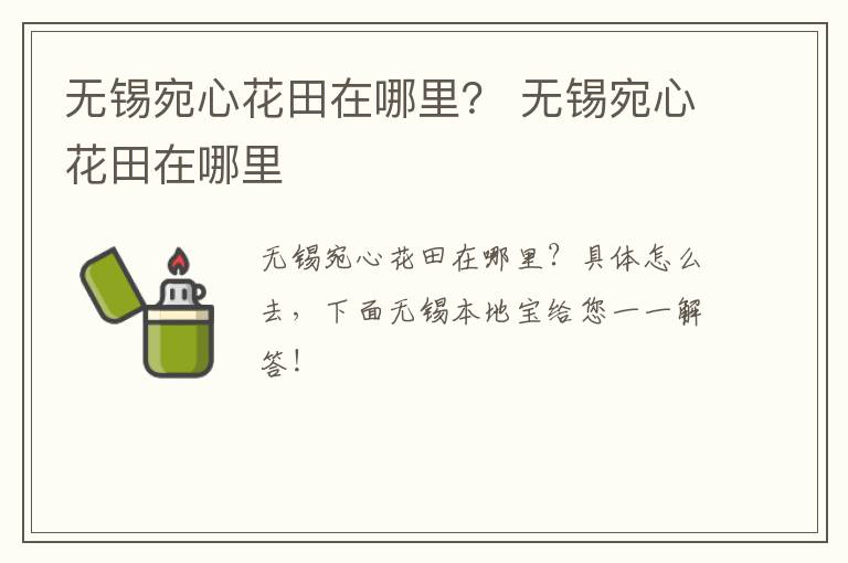 无锡宛心花田在哪里？ 无锡宛心花田在哪里-九图集
