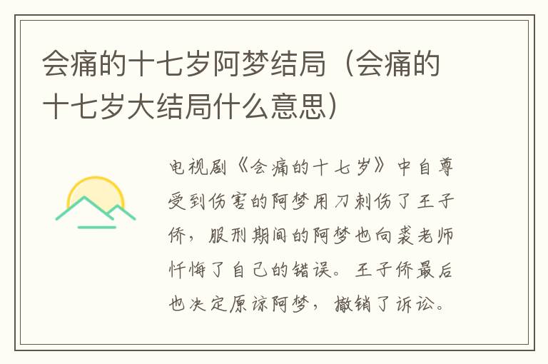 会痛的十七岁阿梦结局（会痛的十七岁大结局什么意思）