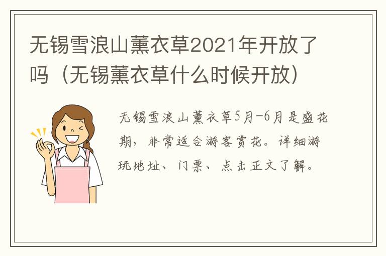 无锡雪浪山薰衣草2021年开放了吗（无锡薰衣草什么时候开放）