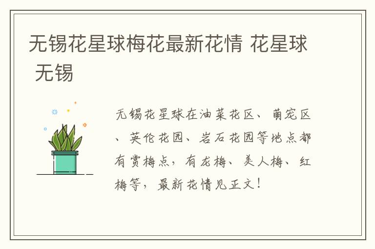 无锡花星球梅花最新花情 花星球 无锡-九图集