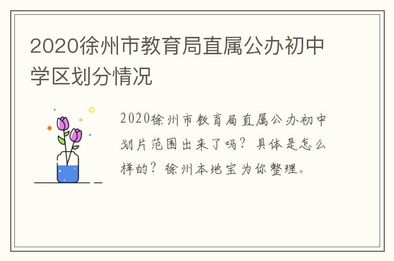 2020徐州市教育局直属公办初中学区划分情况-九图集