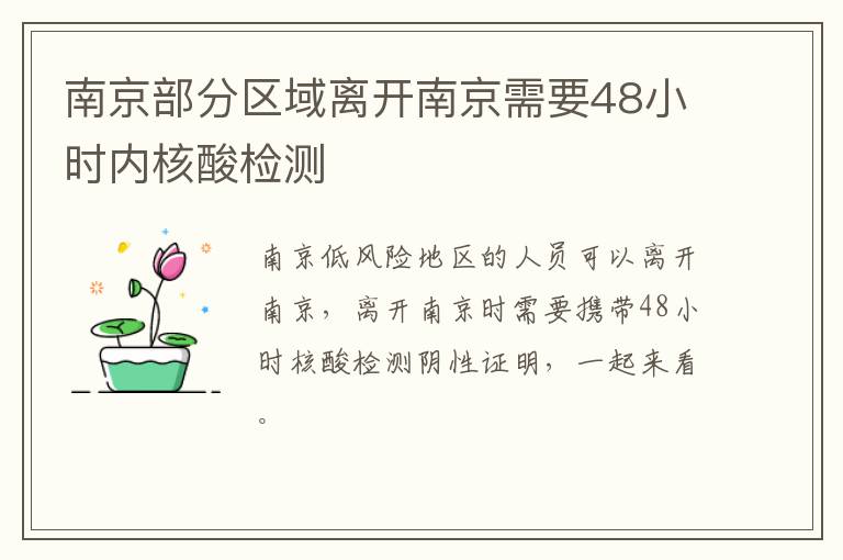 南京部分区域离开南京需要48小时内核酸检测-九图集